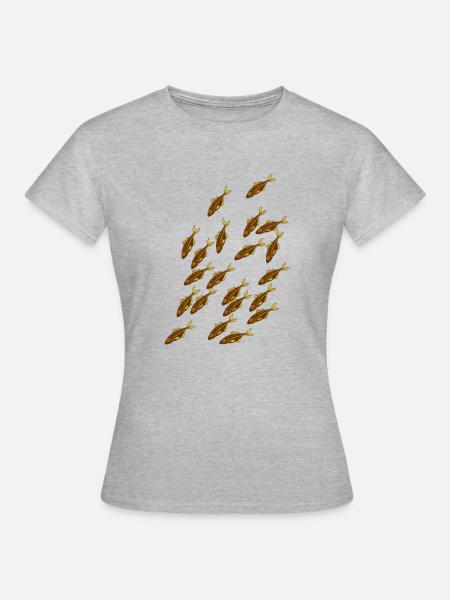 Fischschwarm - Frauen T-Shirt - Grau meliert