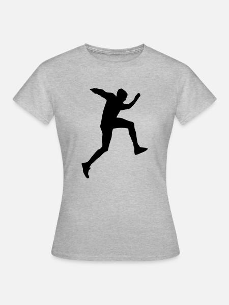 laufen springen - Frauen T-Shirt - Grau meliert