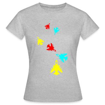 Symbole de jet d’avion - T-shirt Femme - gris chiné - Devant - AI Model Female 172 dark (172cm)