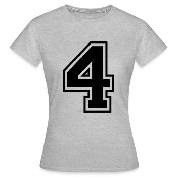 Nummer 4 - Frauen T-Shirt - Grau meliert - Vorne - AI Model Female 172 dark (172cm)