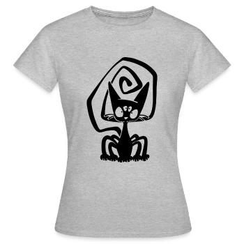 Spider Black Cat - Women's T-Shirt - heather grey - Front - AI Model Female 172 dark (172cm)