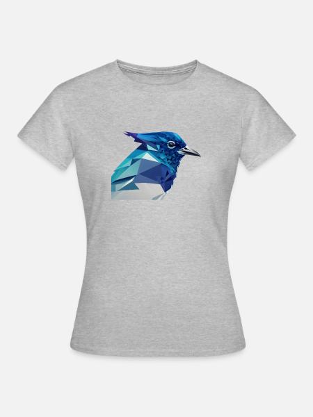 Blauer vogelkopf - Frauen T-Shirt - Grau meliert