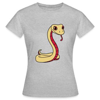 serpent visage tête gecko lézard reptile réel - T-shirt Femme - gris chiné - Devant - AI Model Female 172 dark (172cm)
