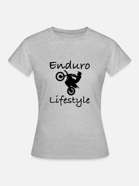 Enduro lifestyle - Frauen T-Shirt - Grau meliert