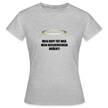 Heiligenschein Geschenksidee - Frauen T-Shirt - Grau meliert - Vorne - AI Model Female 172 dark (172cm)