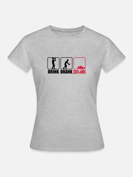 Evolution Hangover Drink Drank Drunk - Frauen T-Shirt - Grau meliert