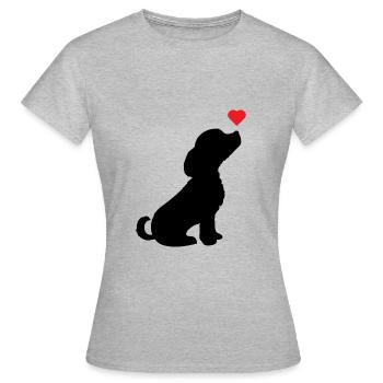 dogs love - Women's T-Shirt - heather grey - Front - AI Model Female 172 dark (172cm)