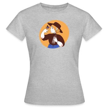 Modern witch with cyan blue Venezuela tarantula - Women's T-Shirt - heather grey - Front - AI Model Female 172 dark (172cm)