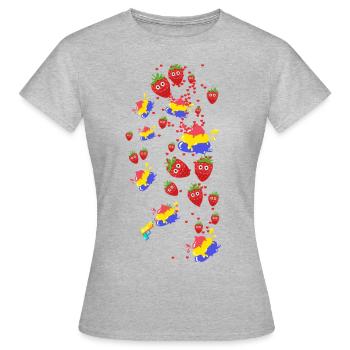 Strawberries, Strawberry, Color, Colorful Color - Women's T-Shirt - heather grey - Front - AI Model Female 172 dark (172cm)