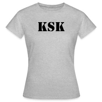KSK Commandement forces spéciales Allemagne - T-shirt Femme - gris chiné - Devant - AI Model Female 172 dark (172cm)