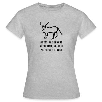 coucou petite perruche françois embrouille tatoo - T-shirt Femme - gris chiné - Devant - AI Model Female 172 dark (172cm)