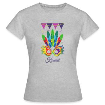 Costume de carnaval de Mardi Gras Mardi Gras - T-shirt Femme - gris chiné - Devant - AI Model Female 172 dark (172cm)