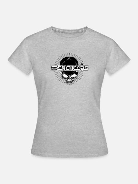 Frenchoire Skull mit Energieaura - Frauen T-Shirt - Grau meliert