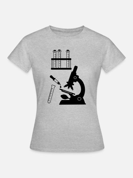 Mikroskopische Laborforschung - Frauen T-Shirt - Grau meliert