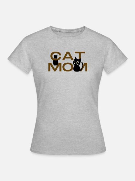 Katzenmama - Design für Katzenliebhaber - Frauen T-Shirt - Grau meliert