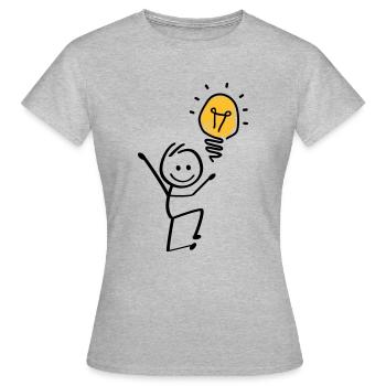 Bulb ideas, brilliant idea. brainstorm session - Women's T-Shirt - heather grey - Front - AI Model Female 172 dark (172cm)