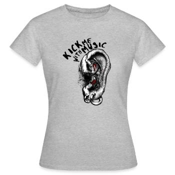 Kick me with Music - Frauen T-Shirt - Grau meliert - Vorne - AI Model Female 172 dark (172cm)