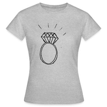 Diamant-Ring - Frauen T-Shirt - Grau meliert - Vorne - AI Model Female 172 dark (172cm)