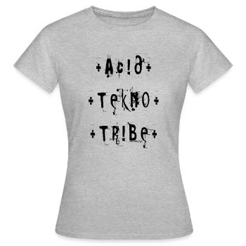 Acid tekno tribe - Frauen T-Shirt - Grau meliert - Vorne - AI Model Female 172 dark (172cm)