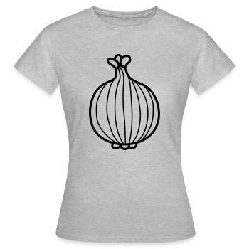 gemuese zwiebel lecker - Frauen T-Shirt - Grau meliert - Vorne - AI Model Female 172 dark (172cm)