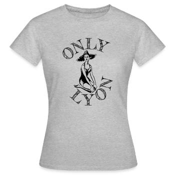 Lyon, die wunderschöne: LYON = ONLY. - Frauen T-Shirt - Grau meliert - Vorne - AI Model Female 172 dark (172cm)