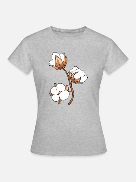 Bloeiend katoen - Vrouwen T-shirt - grijs gemêleerd