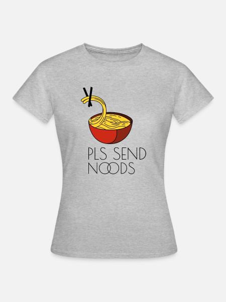 pls send nudes - Frauen T-Shirt - Grau meliert