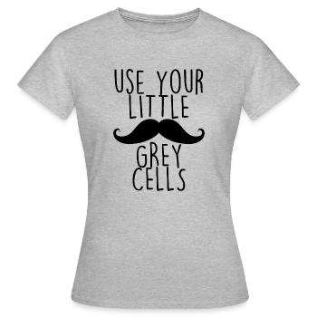 Poirot graue Zellen Verwenden Sie Ihre kleinen grauen Zellen - Frauen T-Shirt - Grau meliert - Vorne - AI Model Female 172 dark (172cm)