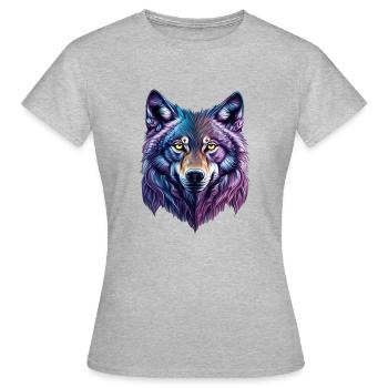 Wolf Splash - Frauen T-Shirt - Grau meliert - Vorne - AI Model Female 172 dark (172cm)