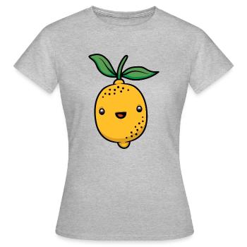 Citron mignon Agrumes Kawaii Citron vert - T-shirt Femme - gris chiné - Devant - AI Model Female 172 dark (172cm)