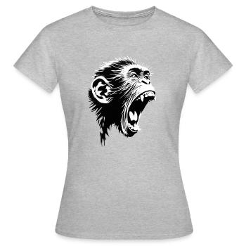 Auteur-compositeur-interprète Screaming Monkey - T-shirt Femme - gris chiné - Devant - AI Model Female 172 dark (172cm)