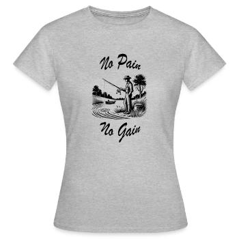 Pas de Pain Pas de Gain - T-shirt Femme - gris chiné - Devant - AI Model Female 172 dark (172cm)