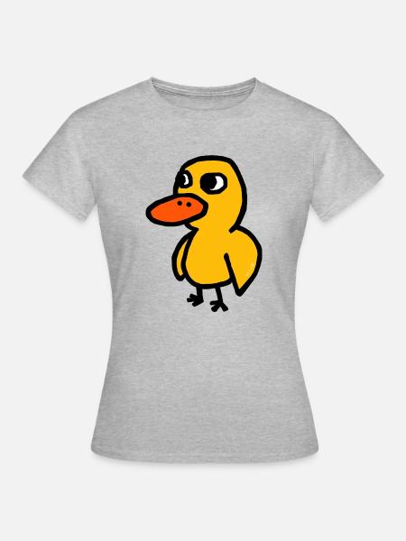 Karikatur Ente - Frauen T-Shirt - Grau meliert