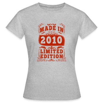 2010 anniversaire 2010 né en 2010 anniversaire - T-shirt Femme - gris chiné - Devant - AI Model Female 172 dark (172cm)