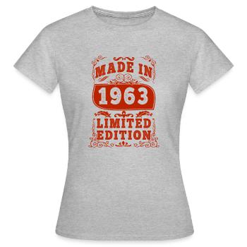 1963 Birthday 1963 Born 1963 Birthday - Women's T-Shirt - heather grey - Front - AI Model Female 172 dark (172cm)