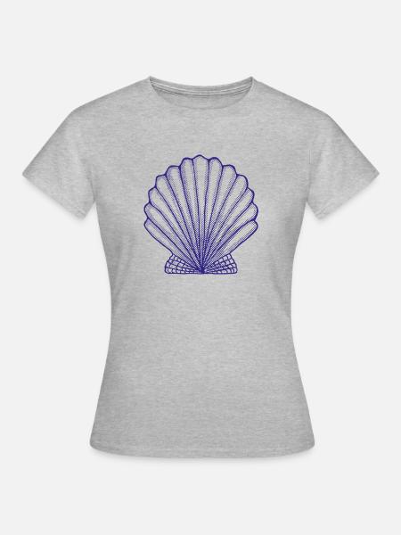 Jakobsmuschel - Frauen T-Shirt - Grau meliert