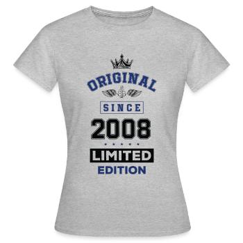 2008 limited edition Geburtstag - Frauen T-Shirt - Grau meliert - Vorne - AI Model Female 172 dark (172cm)