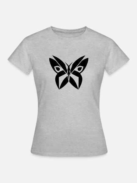 butterfly - Frauen T-Shirt - Grau meliert