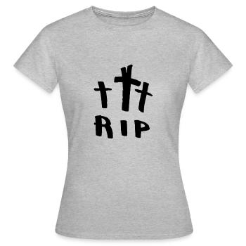 Repose en paix - T-shirt Femme - gris chiné - Devant - AI Model Female 172 dark (172cm)