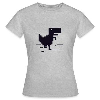 Dinosaure pixel rétro - T-shirt Femme - gris chiné - Devant - AI Model Female 172 dark (172cm)