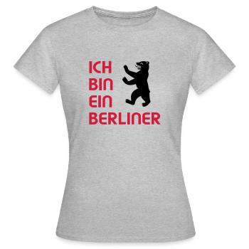 Ich bin ein Berliner - Women's T-Shirt - heather grey - Front - AI Model Female 172 dark (172cm)