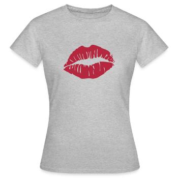 Kussmund - Frauen T-Shirt - Grau meliert - Vorne - AI Model Female 172 dark (172cm)
