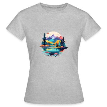 Ruhige Landschaft Ruhig Beschauliche Natur Im Freien - Frauen T-Shirt - Grau meliert - Vorne - AI Model Female 172 dark (172cm)