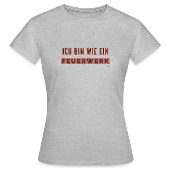Feuerwerk - Frauen T-Shirt - Grau meliert - Vorne - AI Model Female 172 dark (172cm)