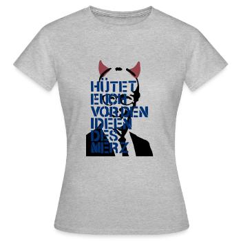Die Ideen des Merz - Frauen T-Shirt - Grau meliert - Vorne - AI Model Female 172 dark (172cm)