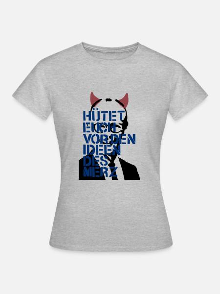 Die Ideen des Merz - Frauen T-Shirt - Grau meliert