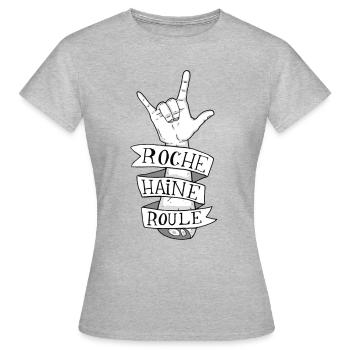 Traduction Approximative #2 - T-shirt Femme - gris chiné - Devant - AI Model Female 172 dark (172cm)