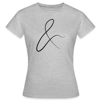et les caractères en écriture - T-shirt Femme - gris chiné - Devant - AI Model Female 172 dark (172cm)