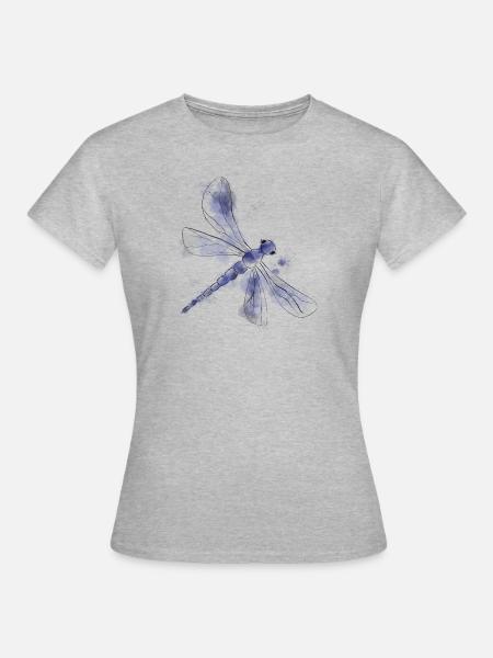 Blaue Libelle - Frauen T-Shirt - Grau meliert
