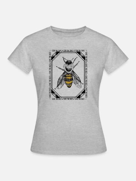 save the bees 3 - Frauen T-Shirt - Grau meliert